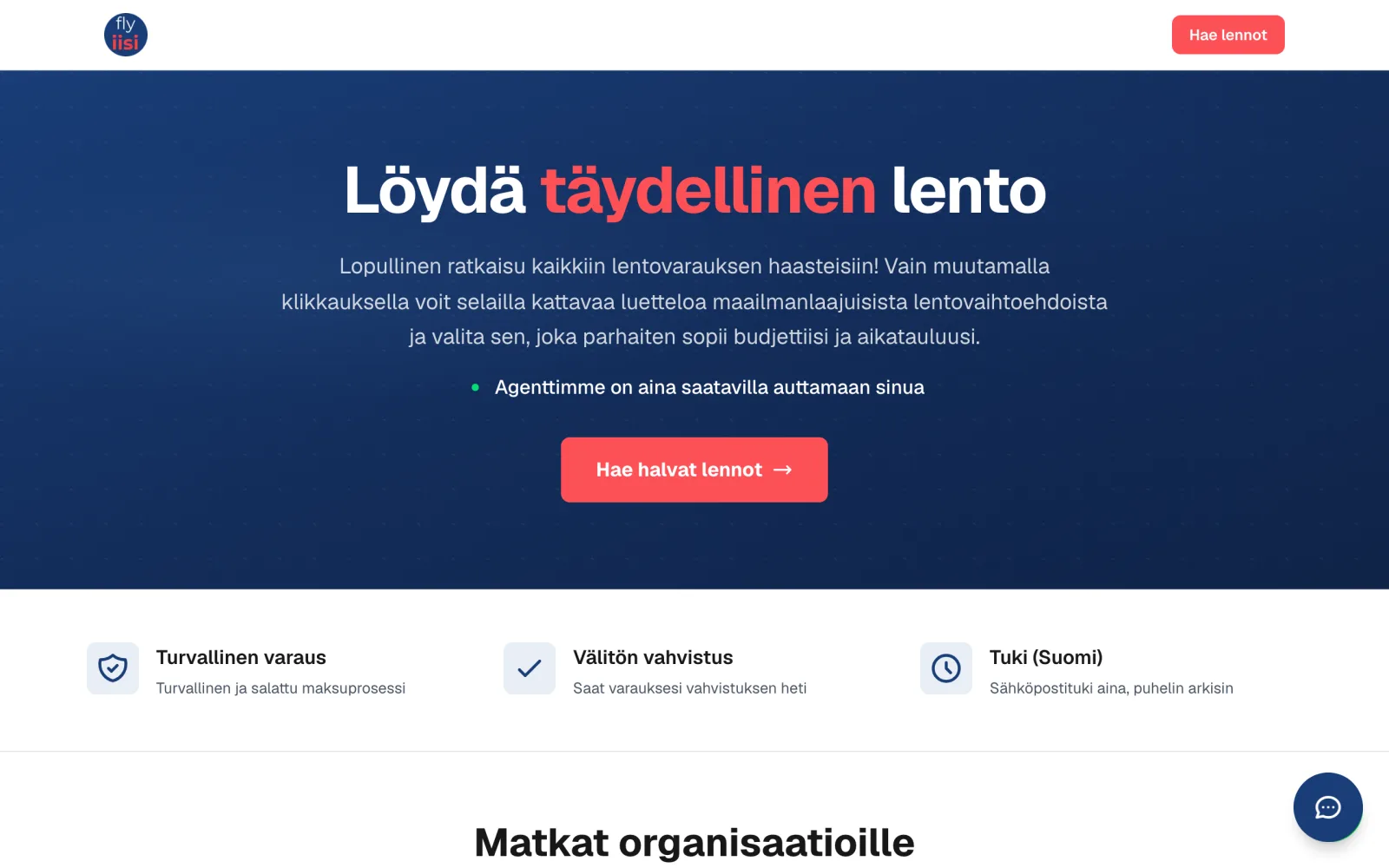 Flyiisin lentohaku tietokoneella